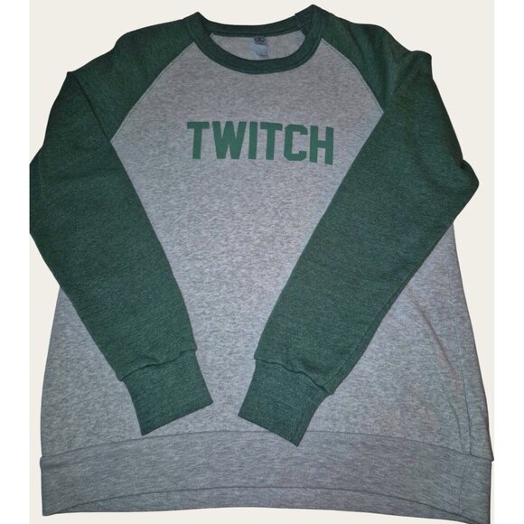 Twitch Raglan Sweatshirt Large By Alternative Apparel Gray Green - Picture 1 of 7